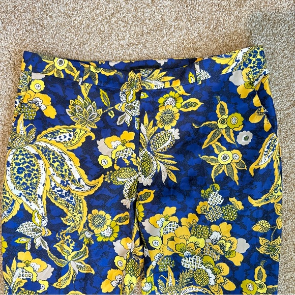 Banana Republic Avery Yellow Floral Paisley Pants Crop Women’s 14 - Picture 8 of 14